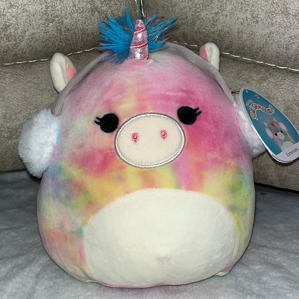 🦄 Squishmallows Esmeralda the Unicorn with Earmuffs NWT 8” OG 2021